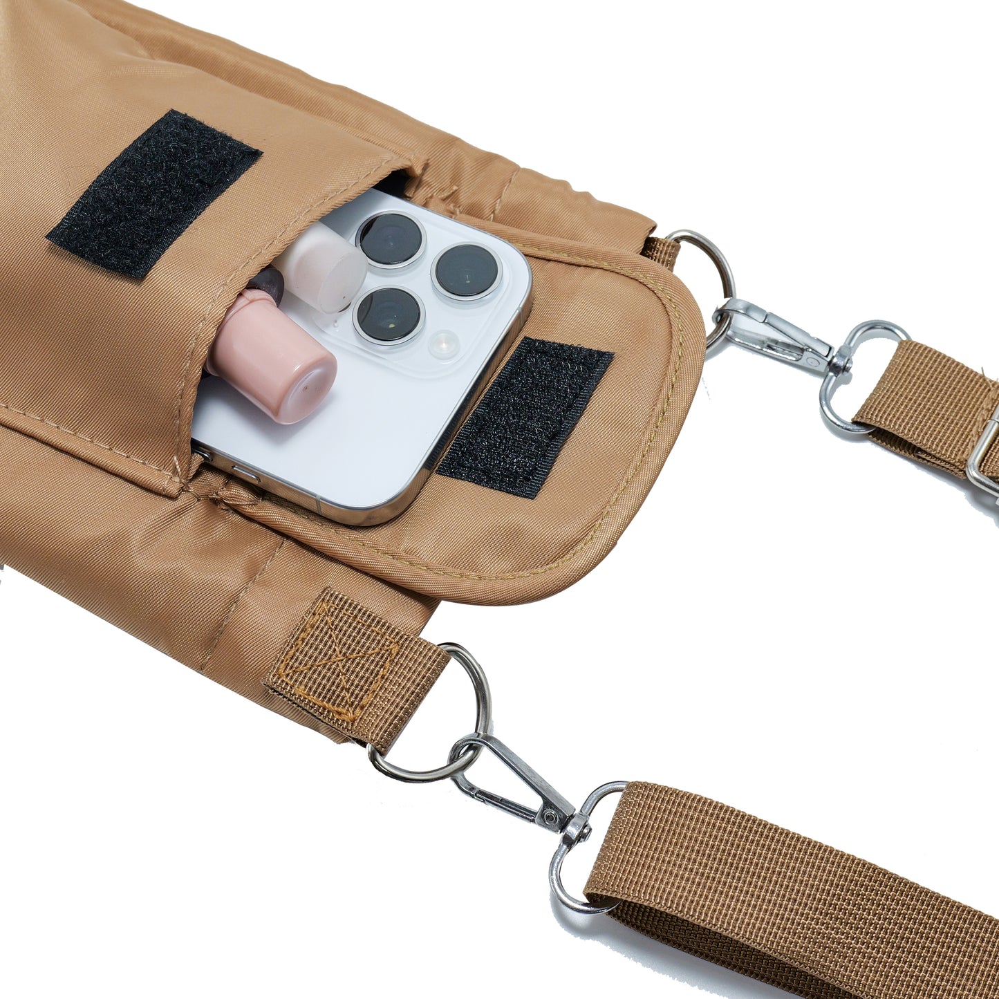 Sports water bottle bags–adjustable shoulder strap - Water-Resistant (23x14cm)-beige