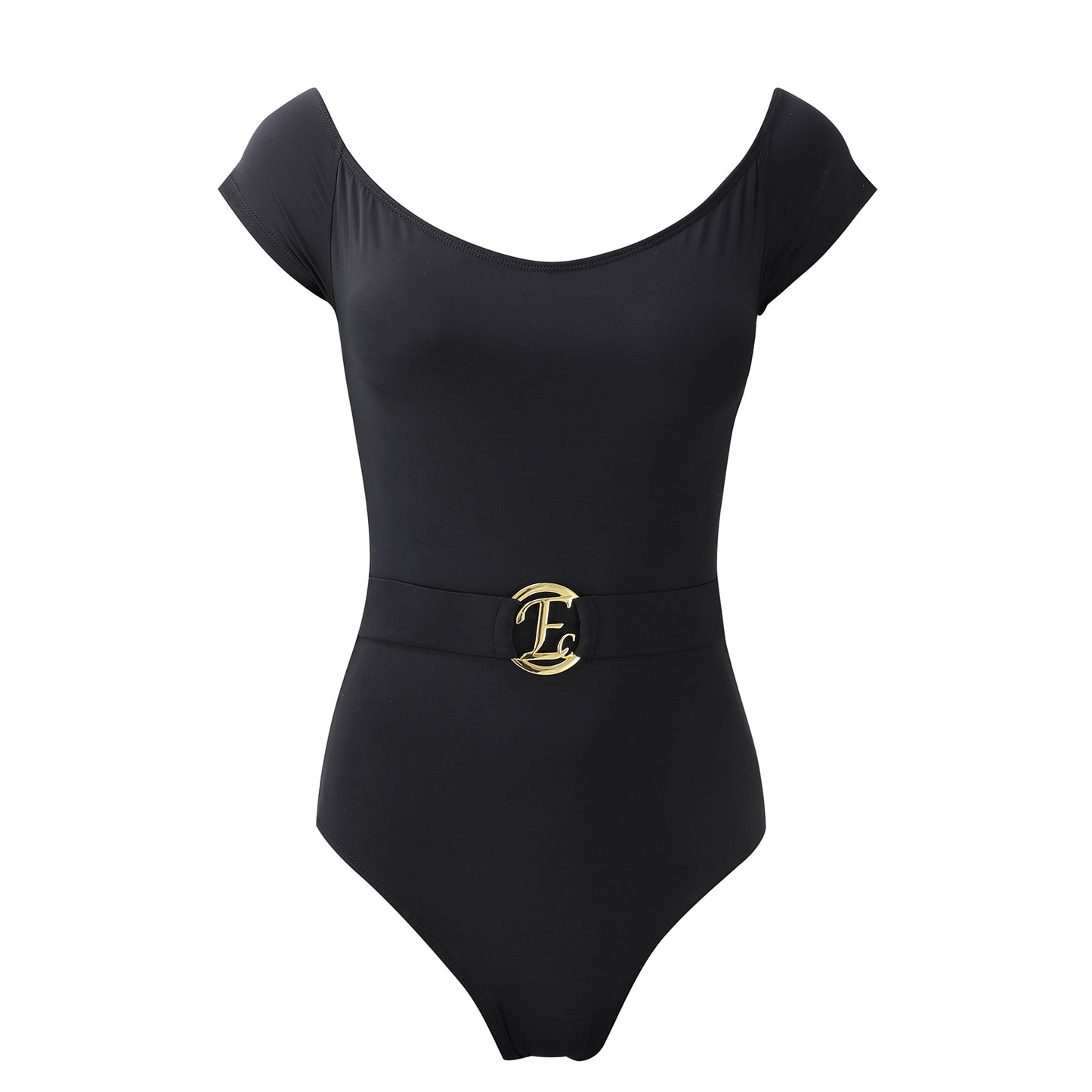 Black off shoulder swimsuit