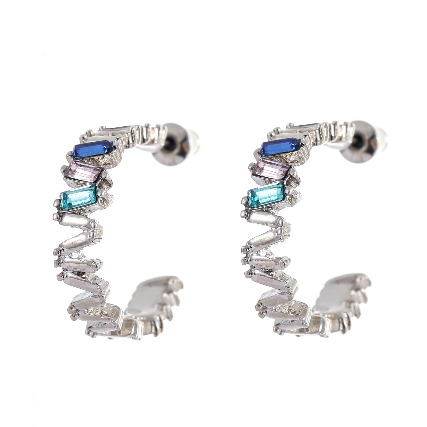 Silver earrings with stones