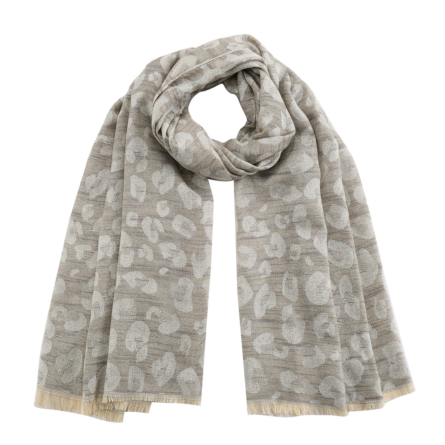 Glitter scarf silver taupe