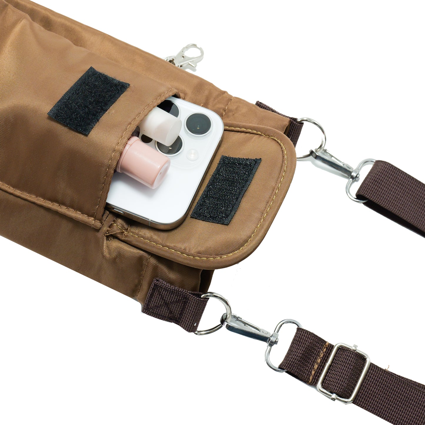 Sports water bottle bags–adjustable shoulder strap - Water-Resistant (23x14cm)-Brown