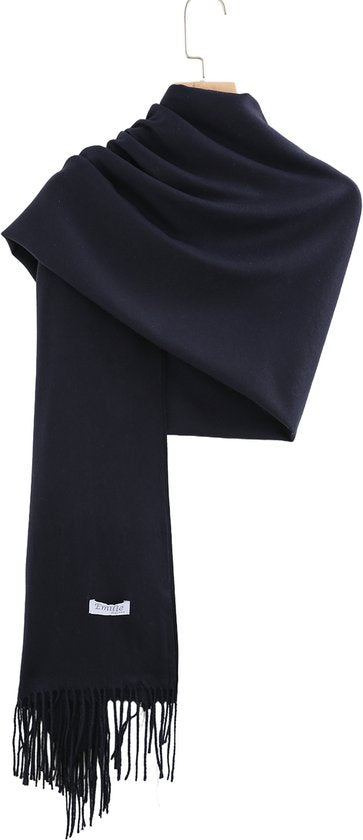 Blue shawl pashmina XL 100% recycled polyester 220cmX90cm