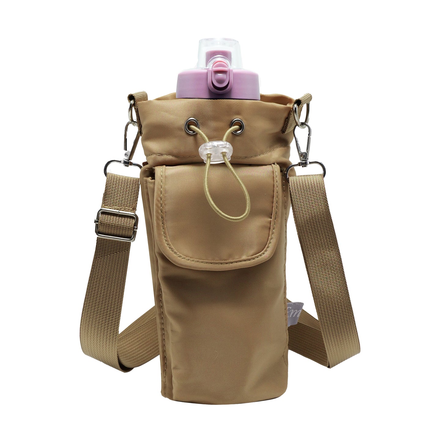 Sports water bottle bags–adjustable shoulder strap - Water-Resistant (23x14cm)-beige