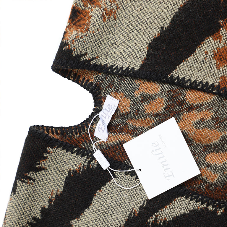 Poncho d'hiver à imprimé léopard