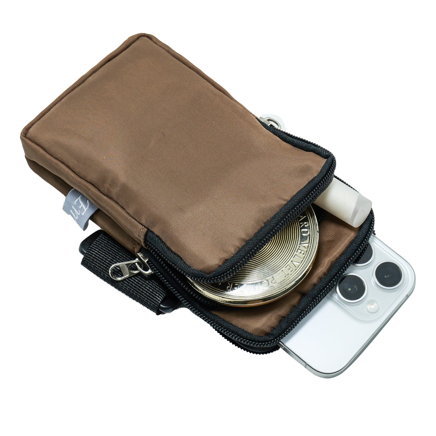 Sports Arm Phone Belt – Water-Resistant Running Armband (17x9cm)-brown