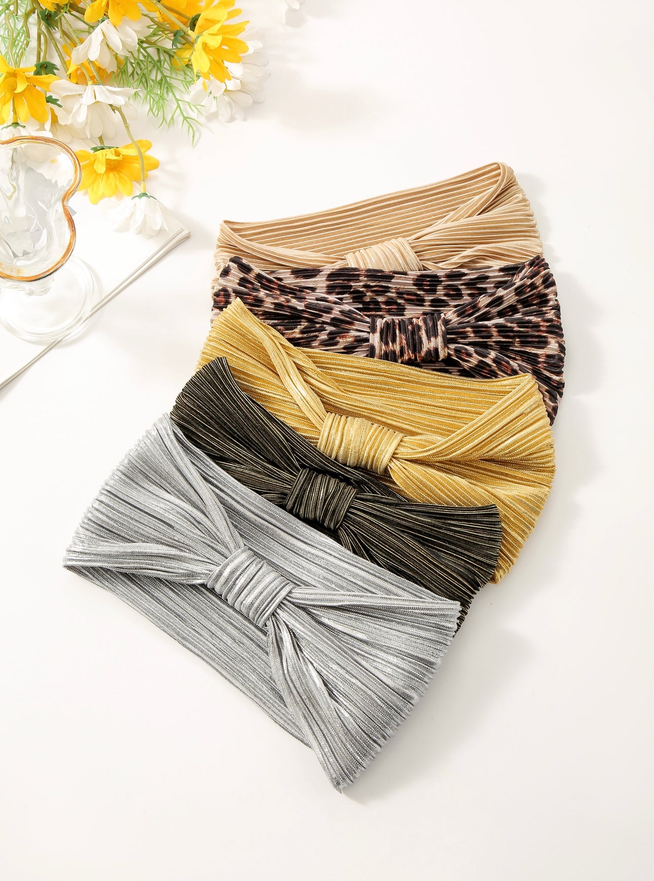 Satin headband with panther print