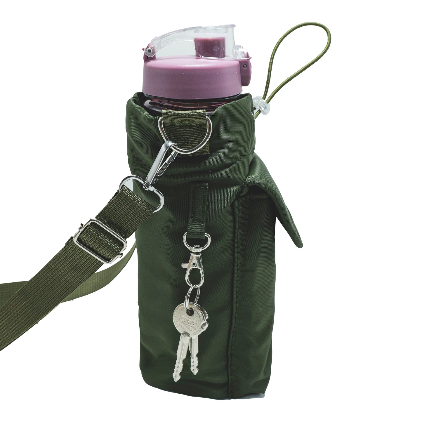 Sports water bottle bags–adjustable shoulder strap - Water-Resistant (23x14cm)-green