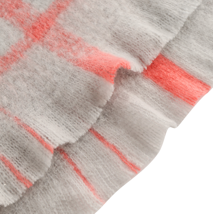 Winter scarf gray and red