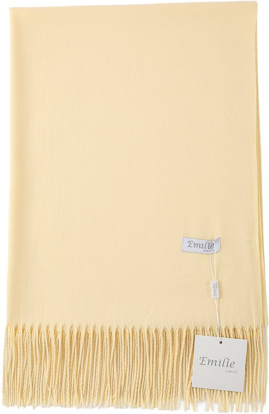 Vanilla yellow shawl pashmina 200X70CM 100% recycled polyester
