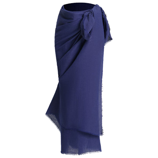 Pareo linen mix 190CMX120CM navy blue