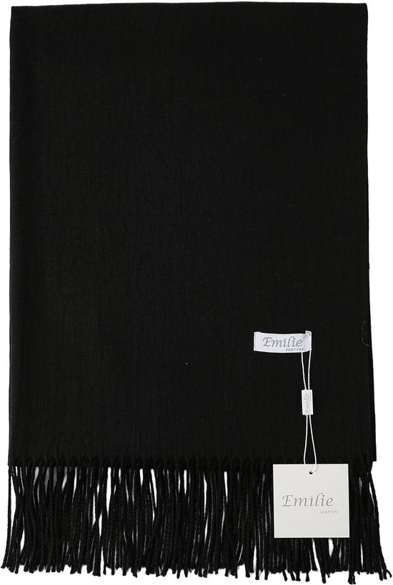 Black pashmina shawl 200X70CM 100% recycled polyester