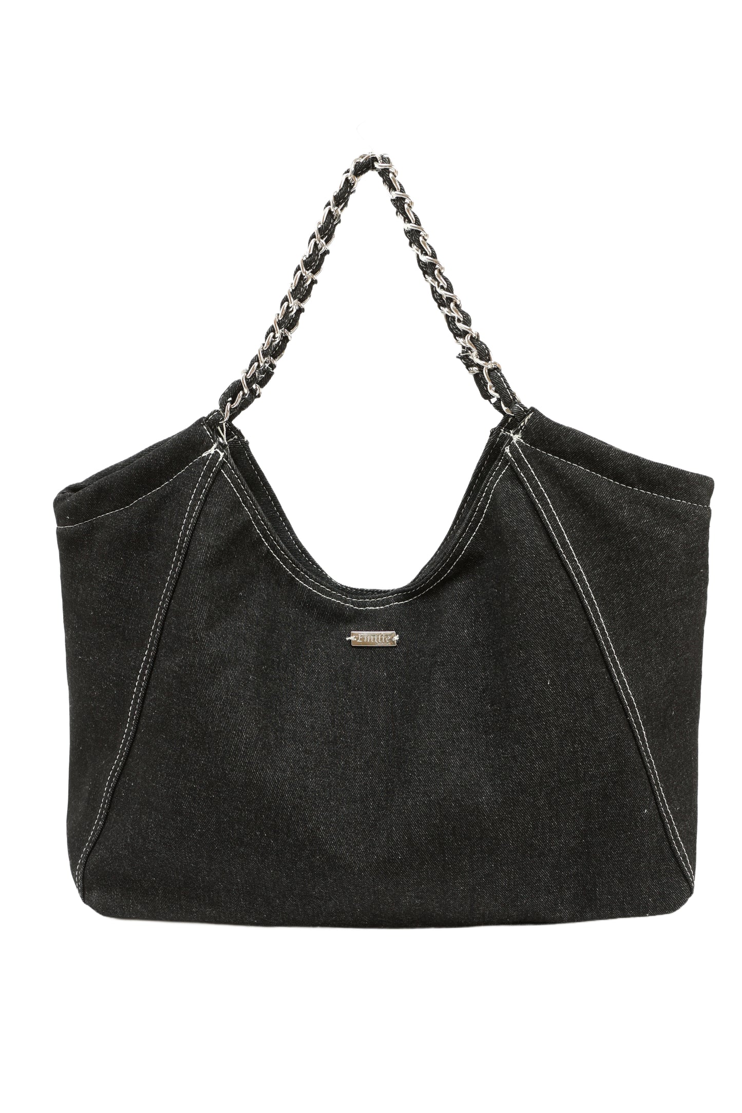 Denim shopper black