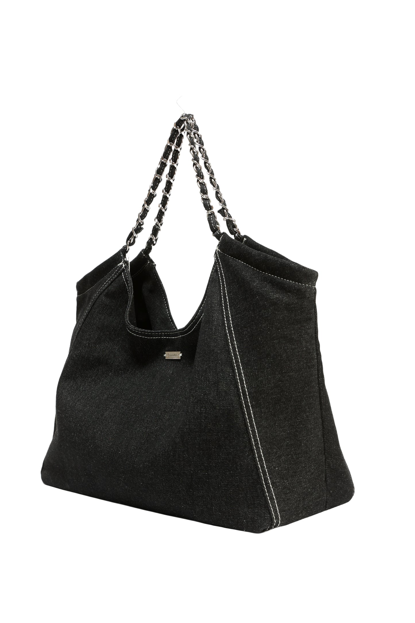 Denim shopper black