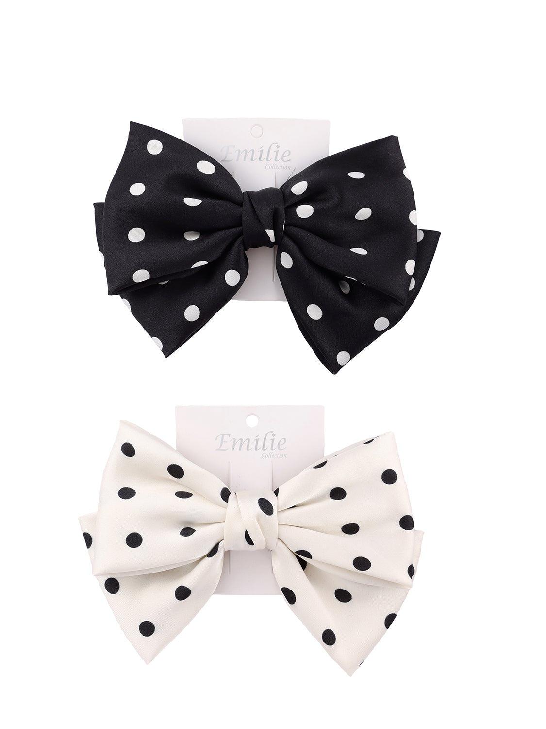 Haarspeld strik polkadots wit