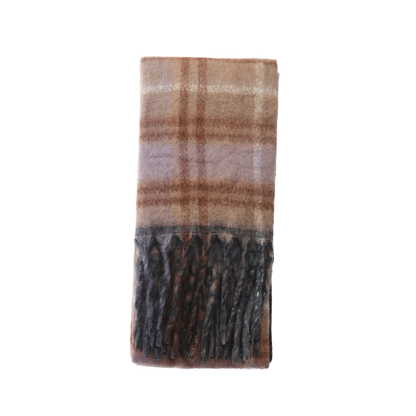Two toned Checked print scarf navy blue