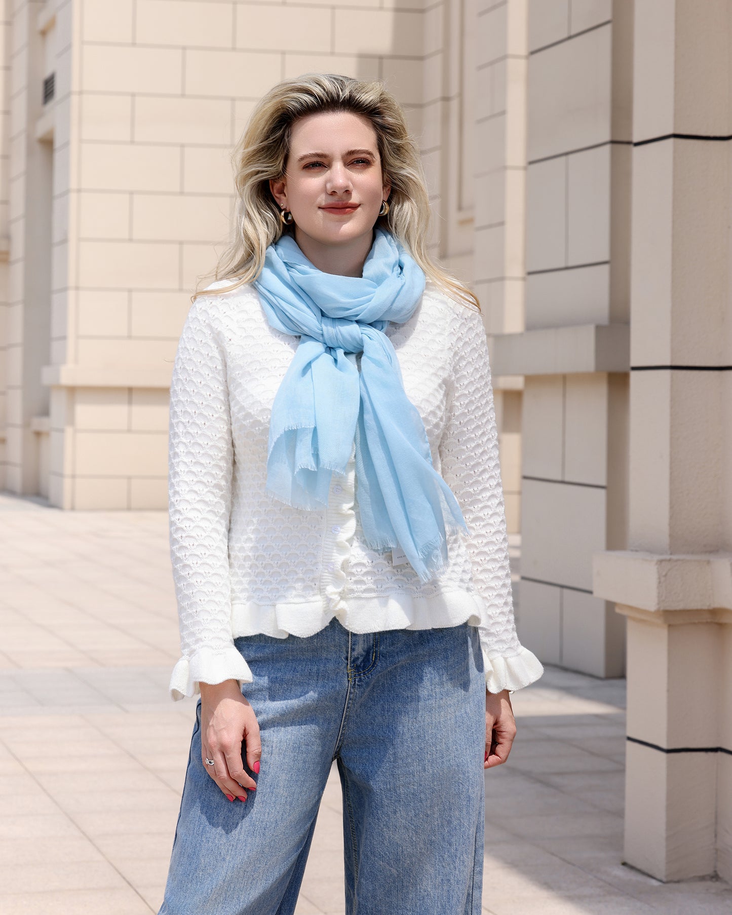 Basic scarf light blue