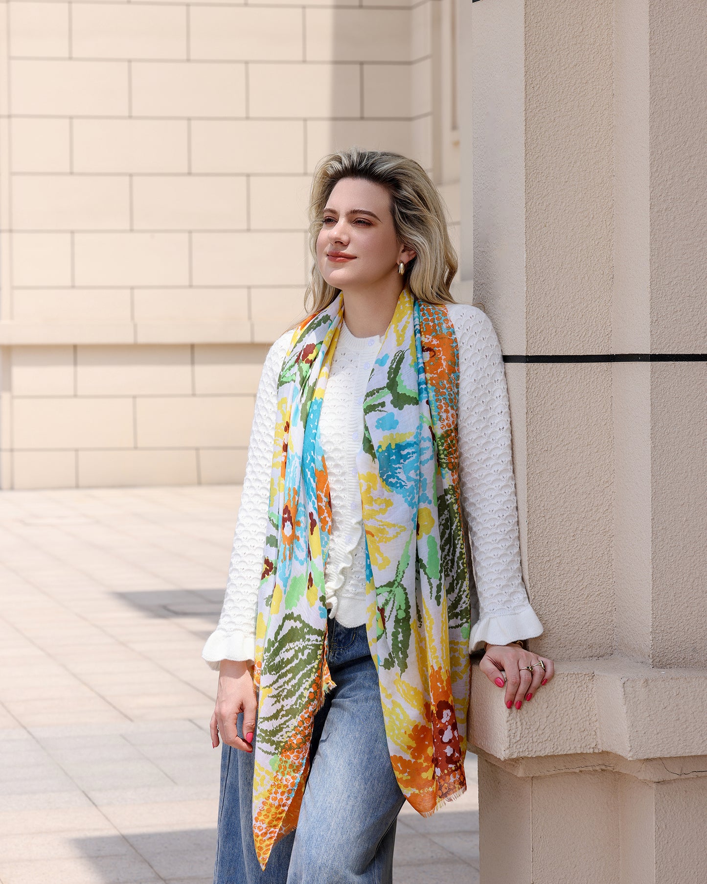 Scarf floral print