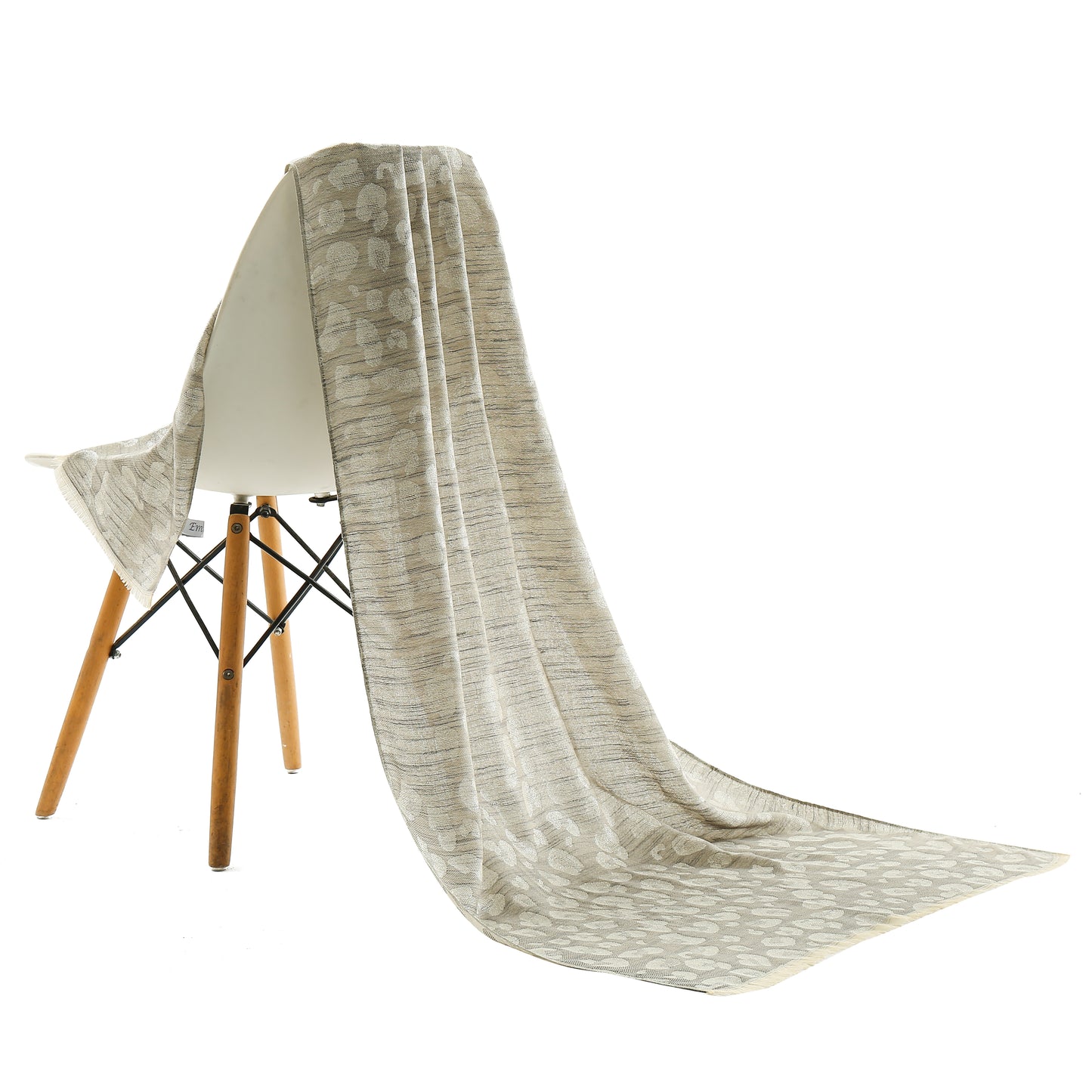 Glitter scarf silver taupe