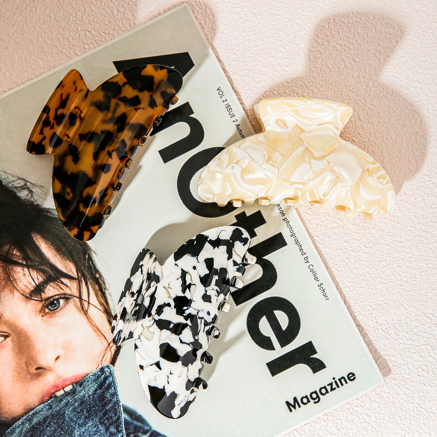Hair clip marble