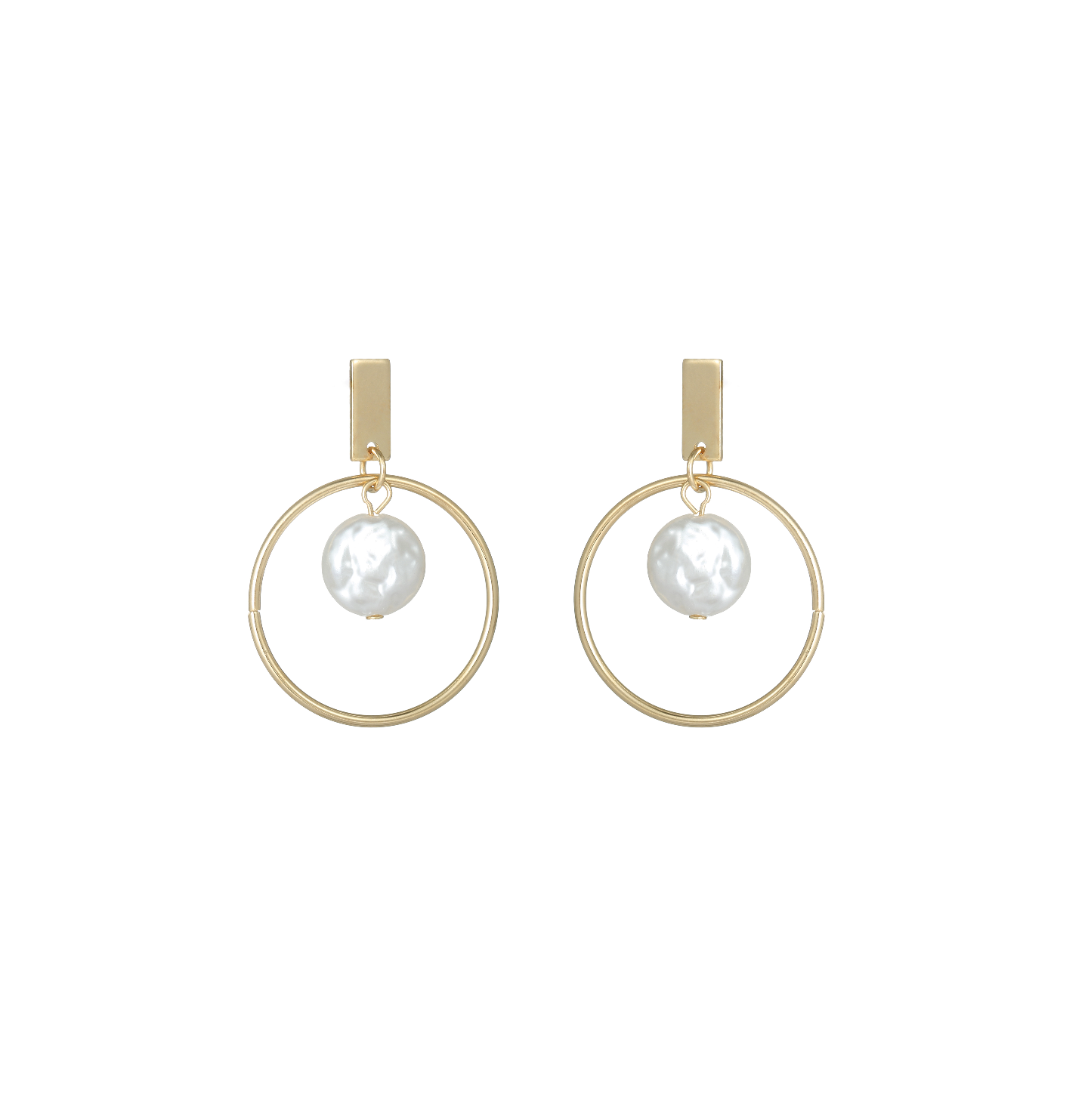 Gold pearl earrings
