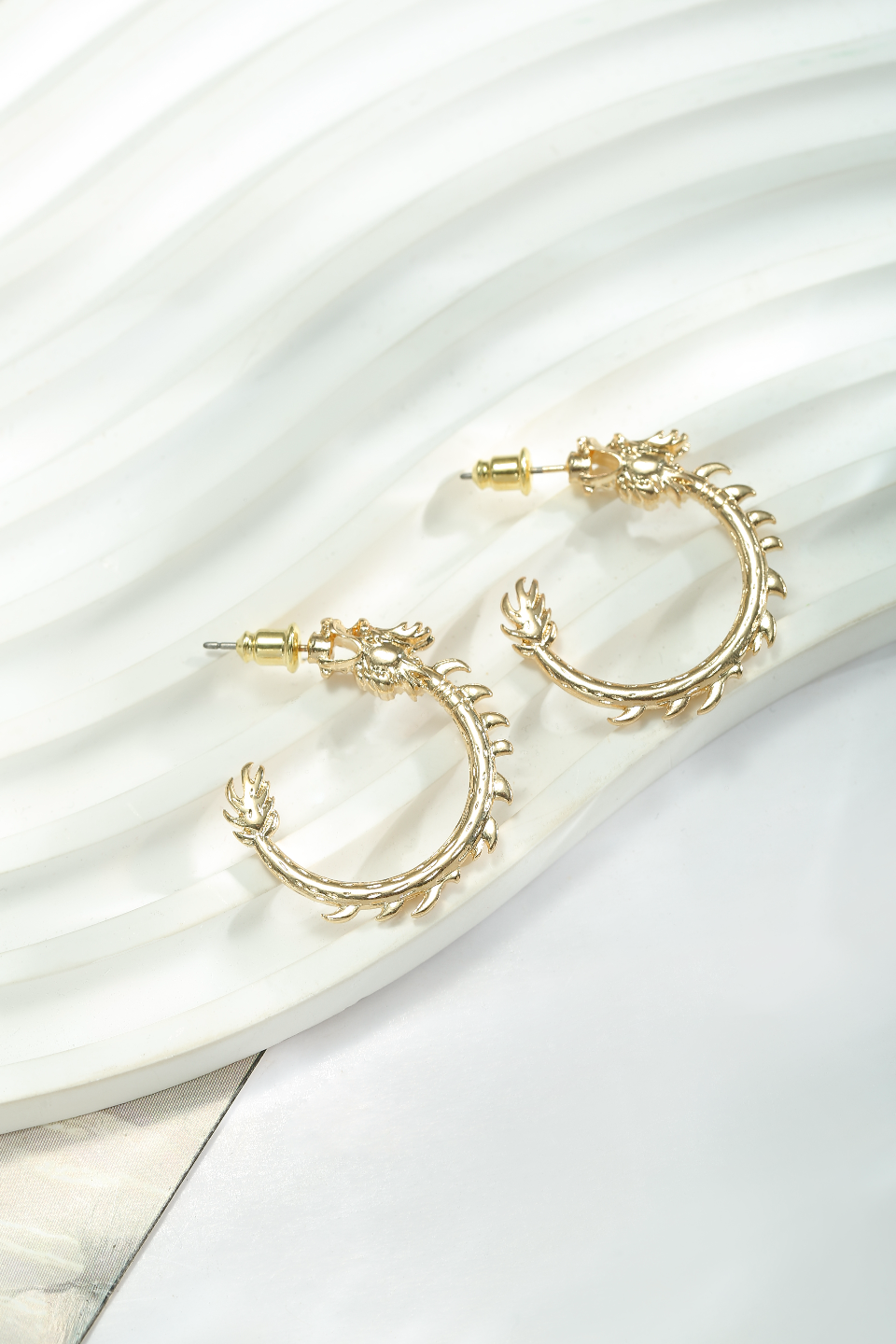Gold dragon earrings