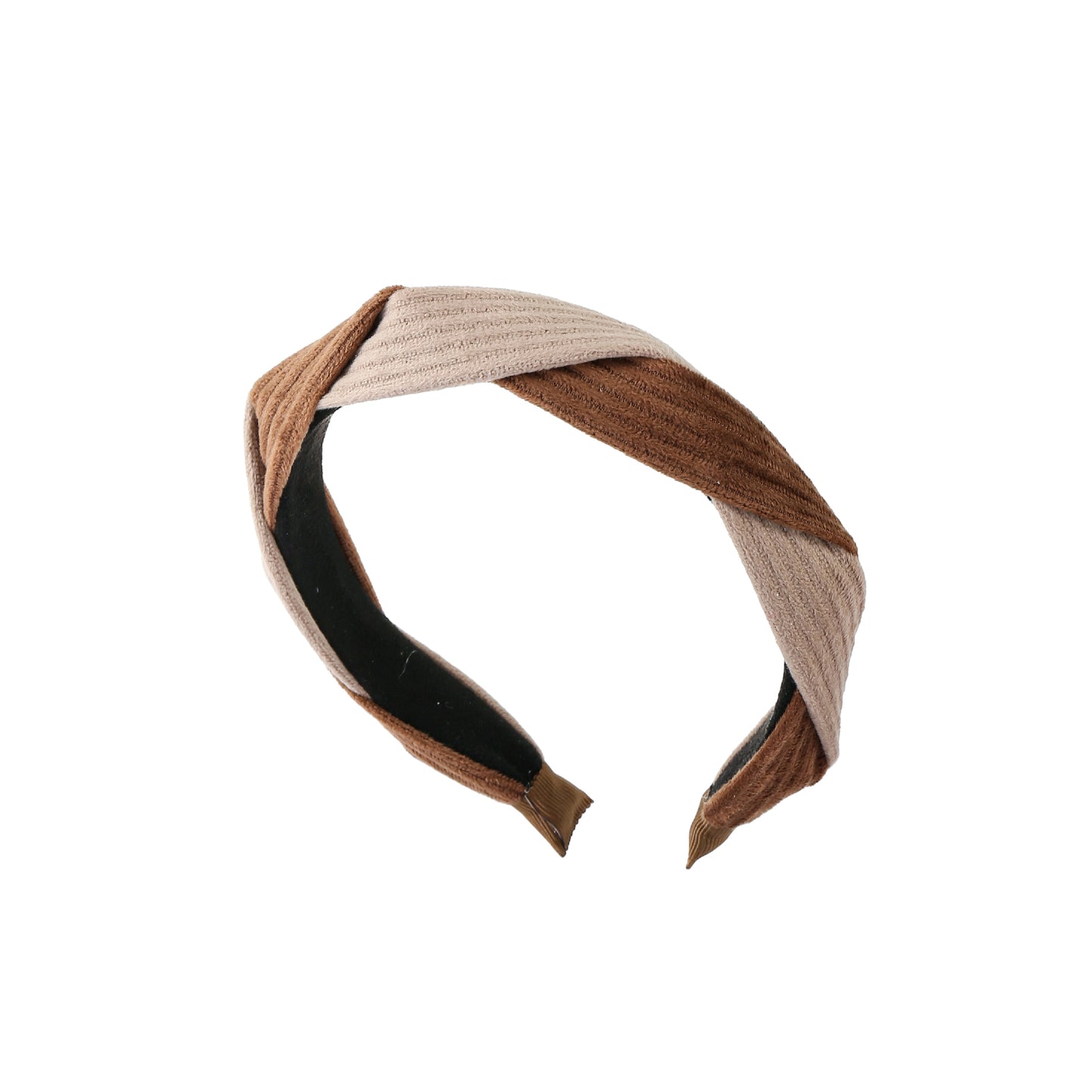 Headband ribbed fabric brown