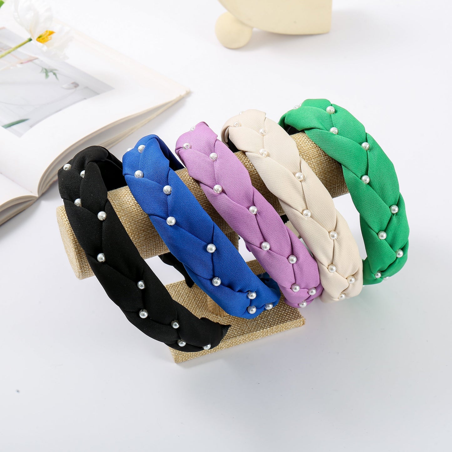 Headband pearls green