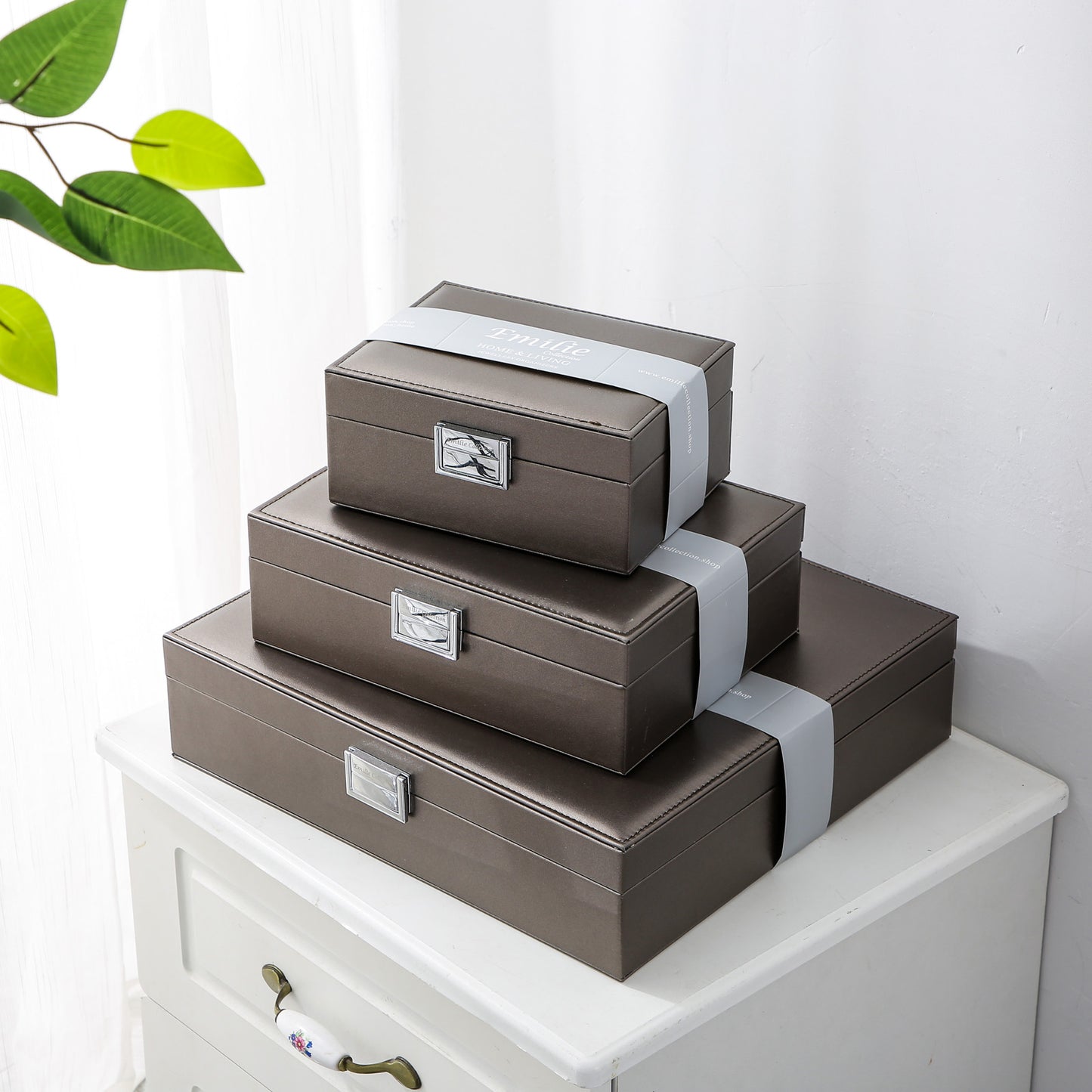 Sieradendoos metallic zilver medium