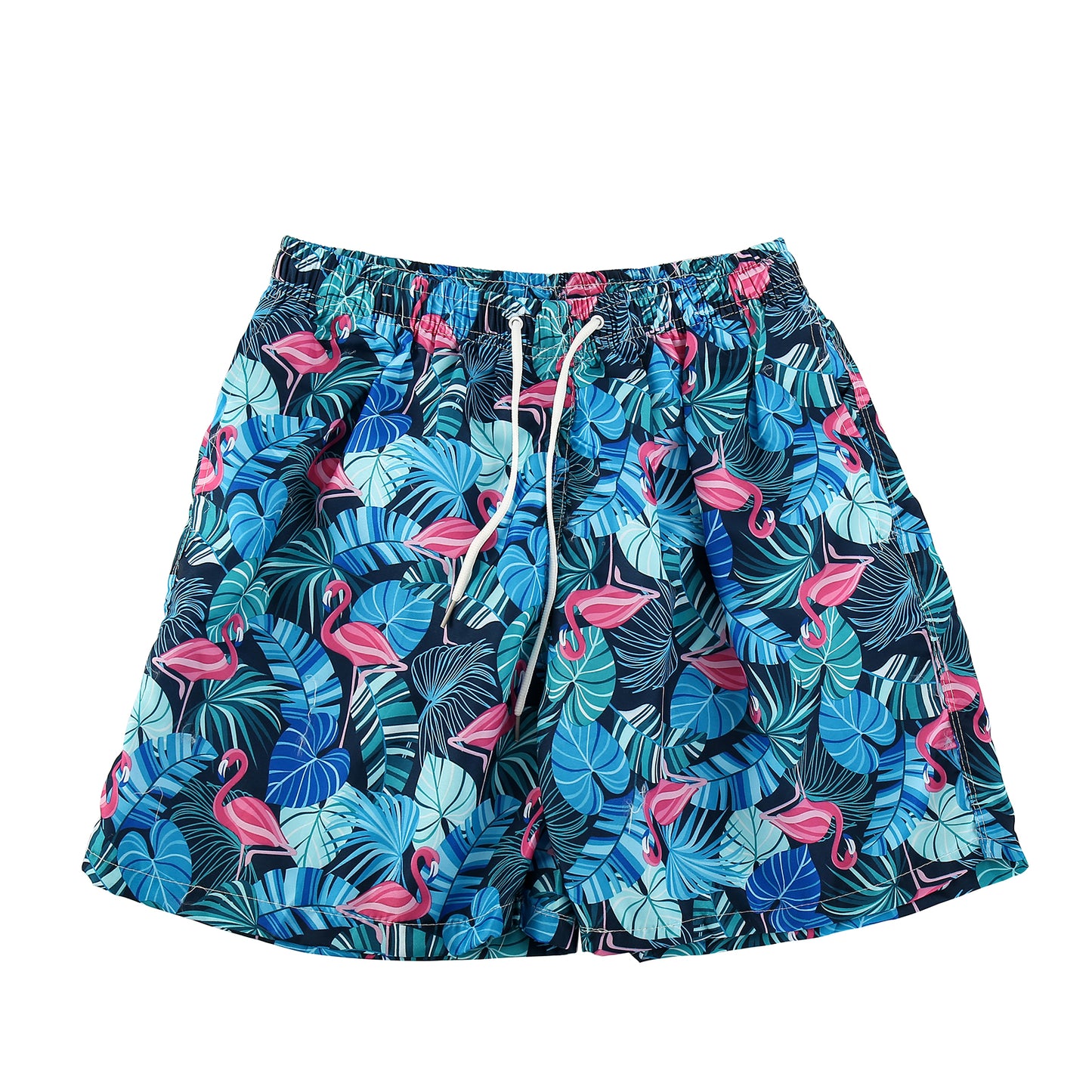 Flamingo print swimming trunks