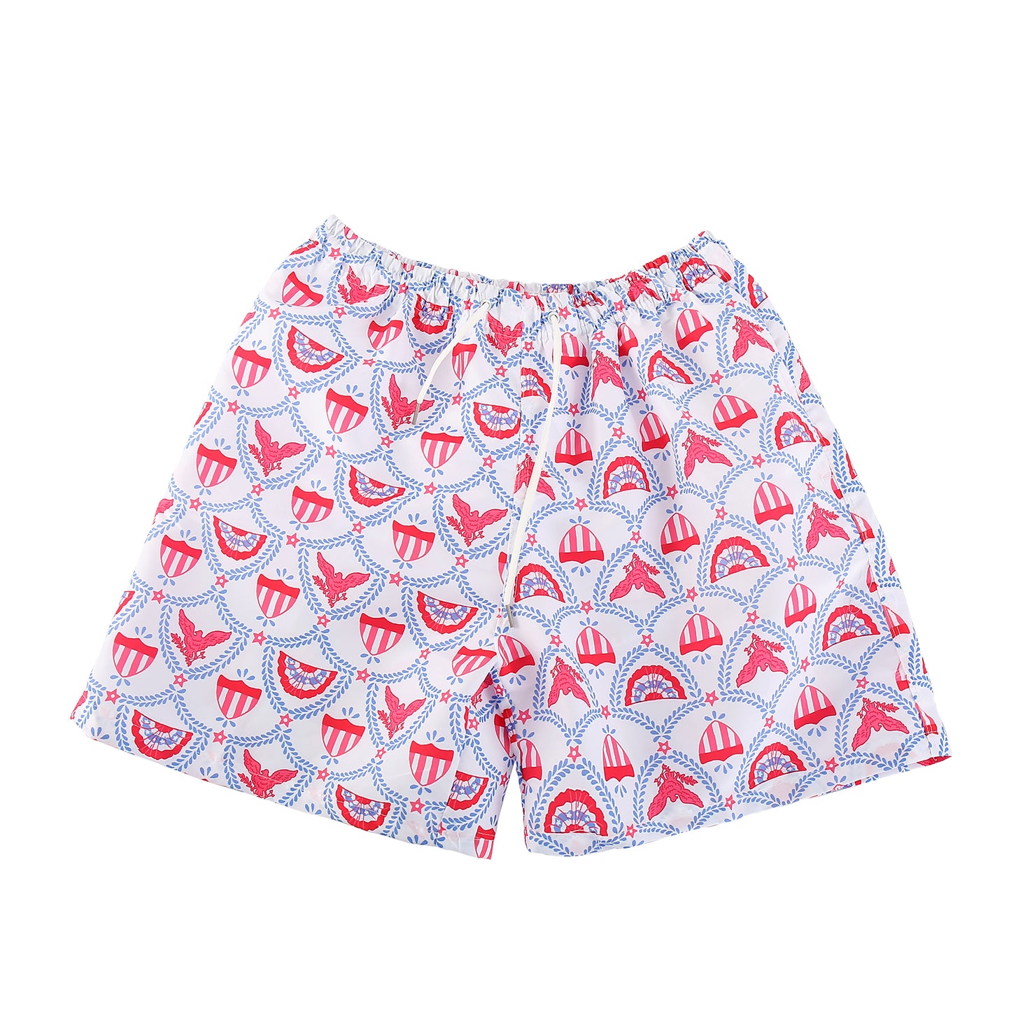 Swim shorts with print pink white