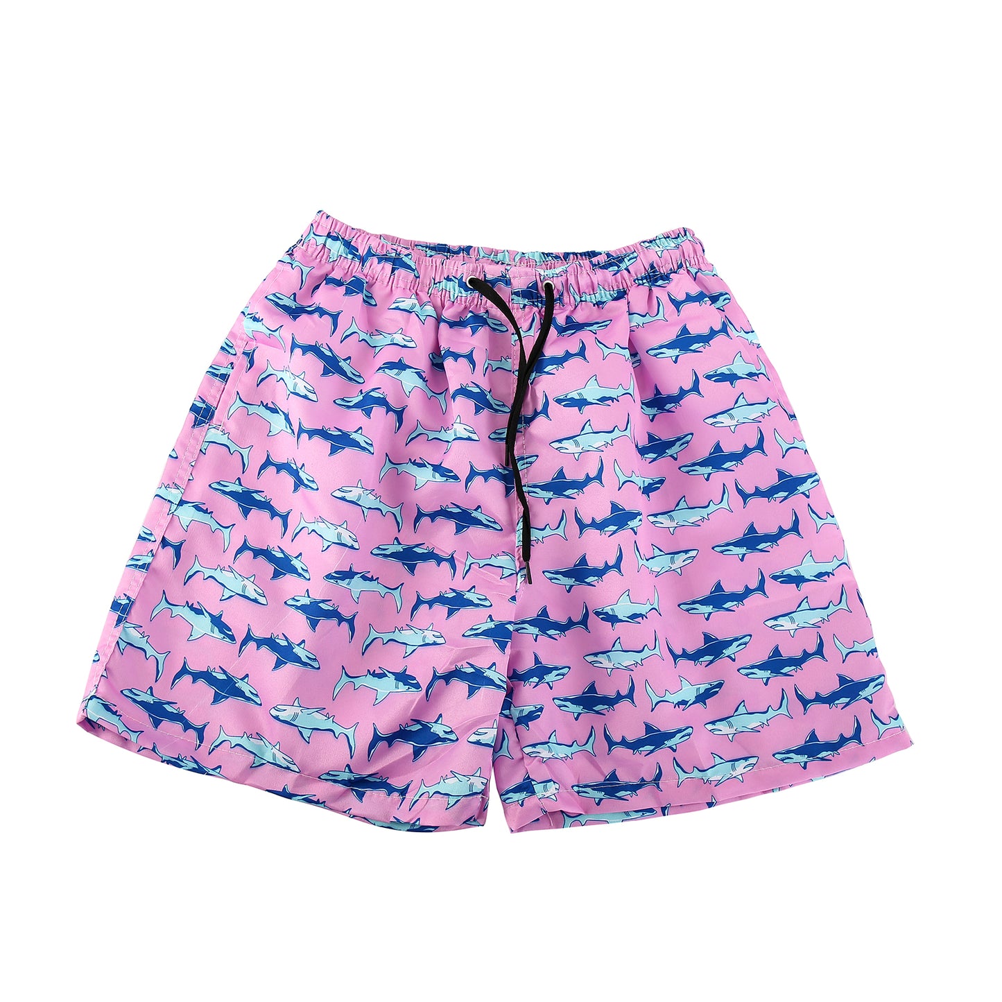 Shark print swim shorts pink