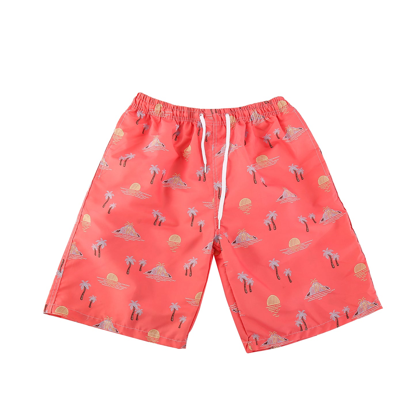Swim shorts with coral pink print