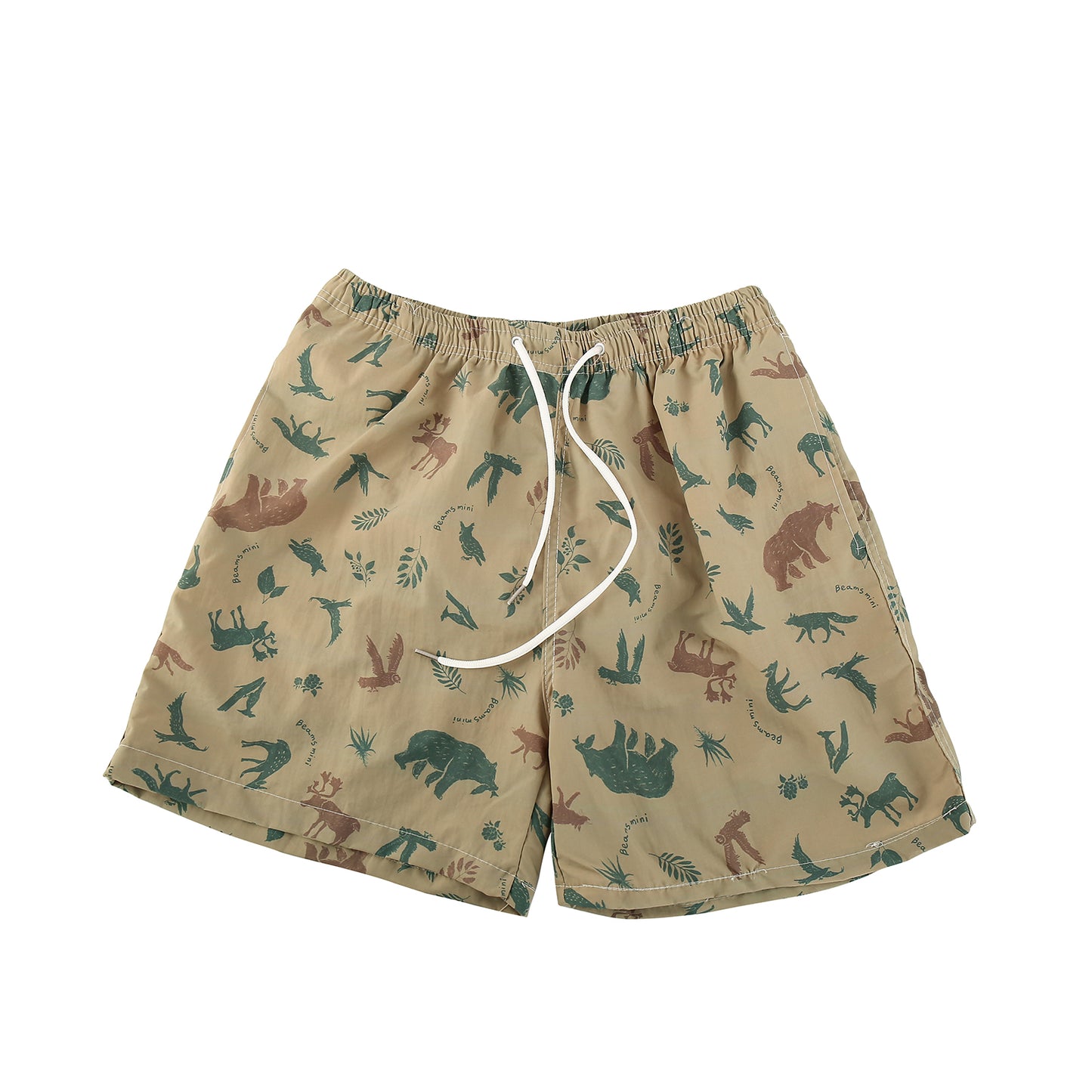 Animal print swim shorts khaki
