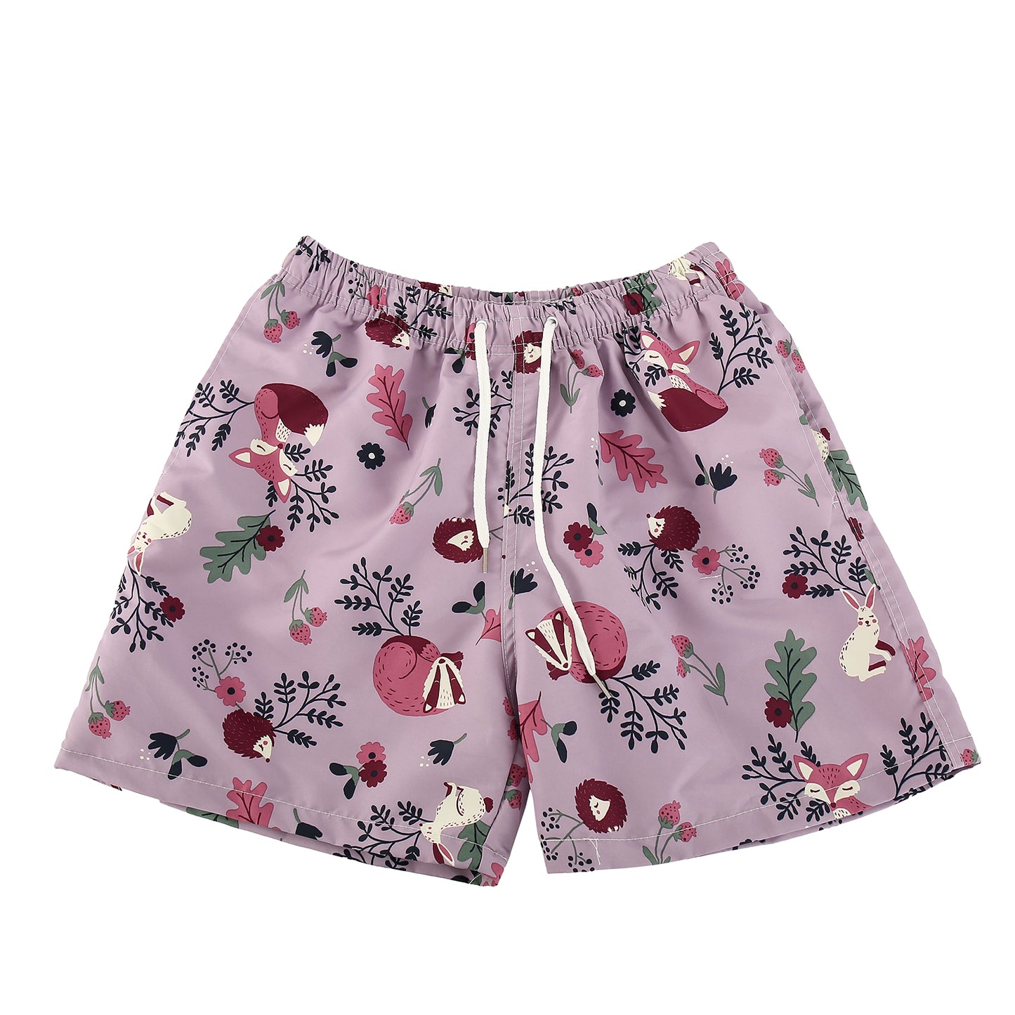 Swim shorts with lavender print