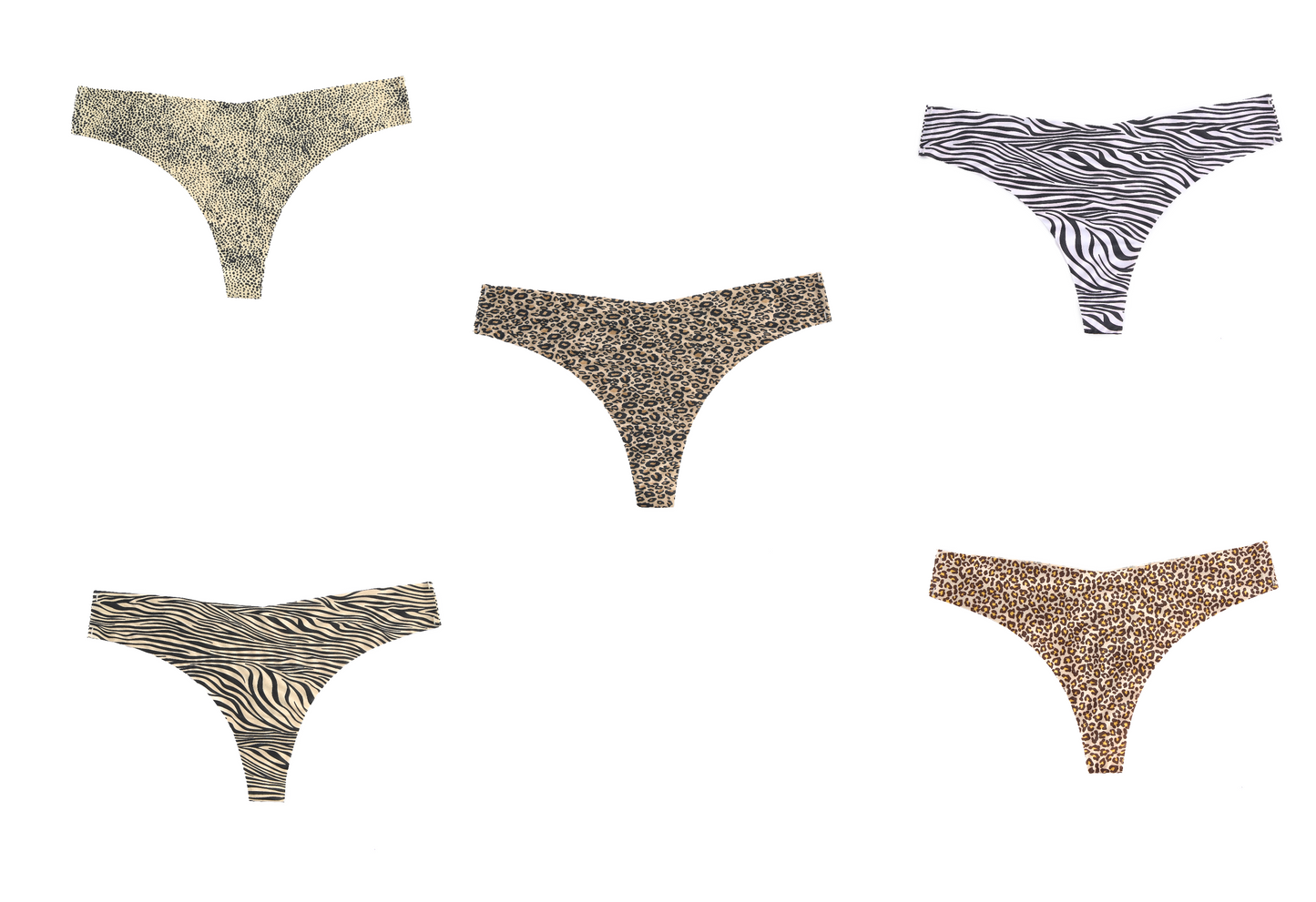 Multipack 5x strings dierenprint