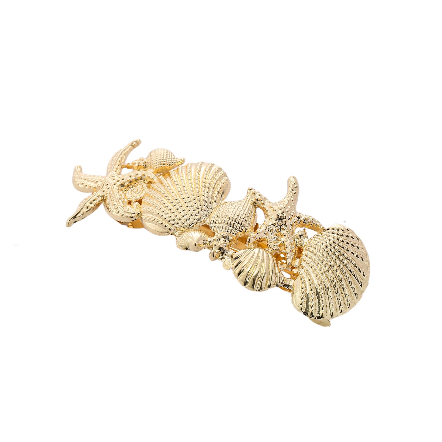 2x Haarspeld goud schelpen