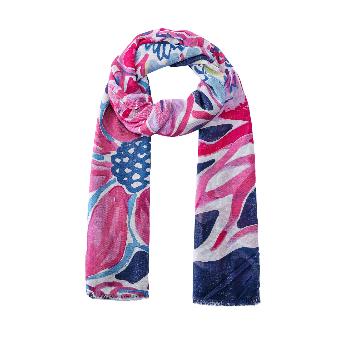 Scarf floral print dark blue