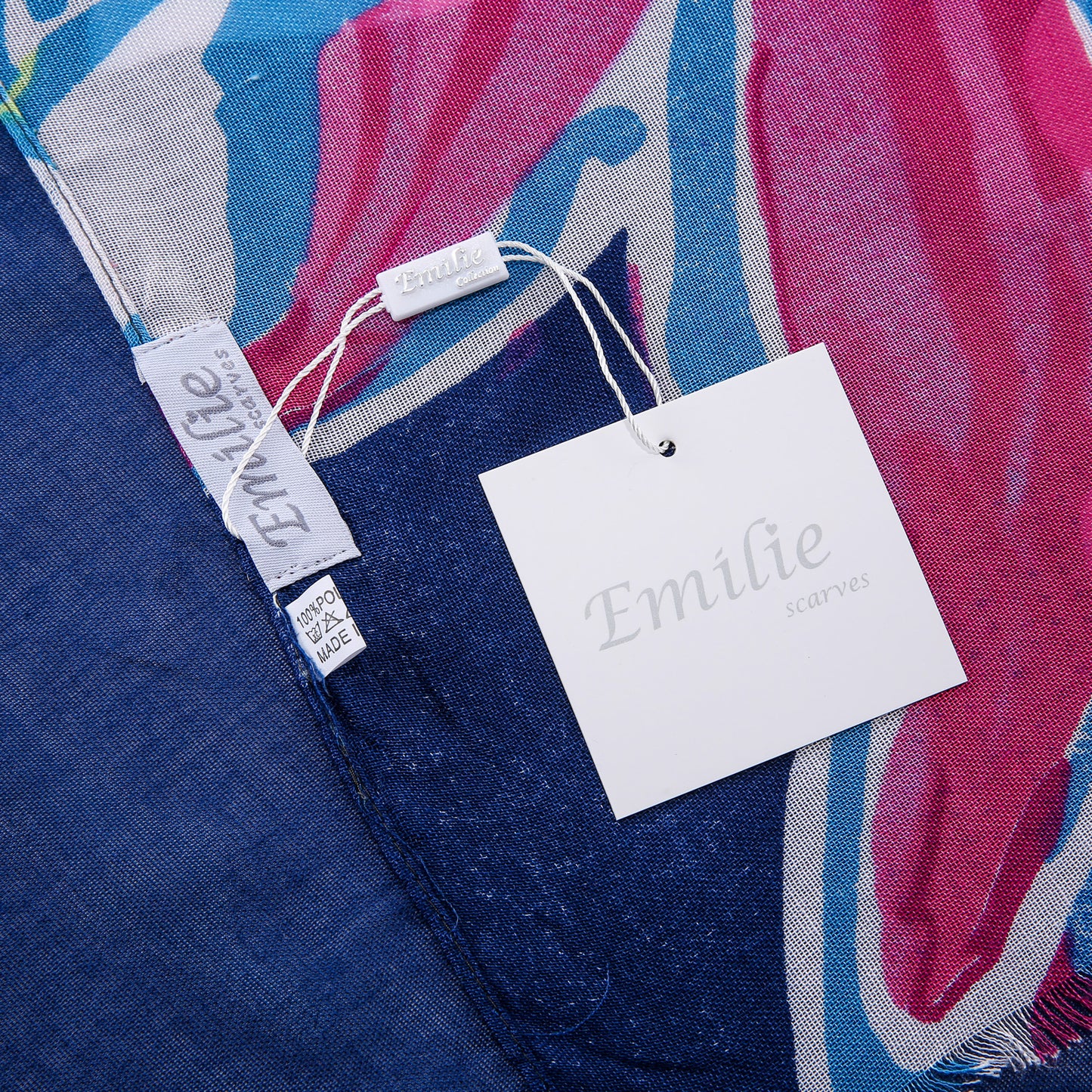 Scarf floral print dark blue