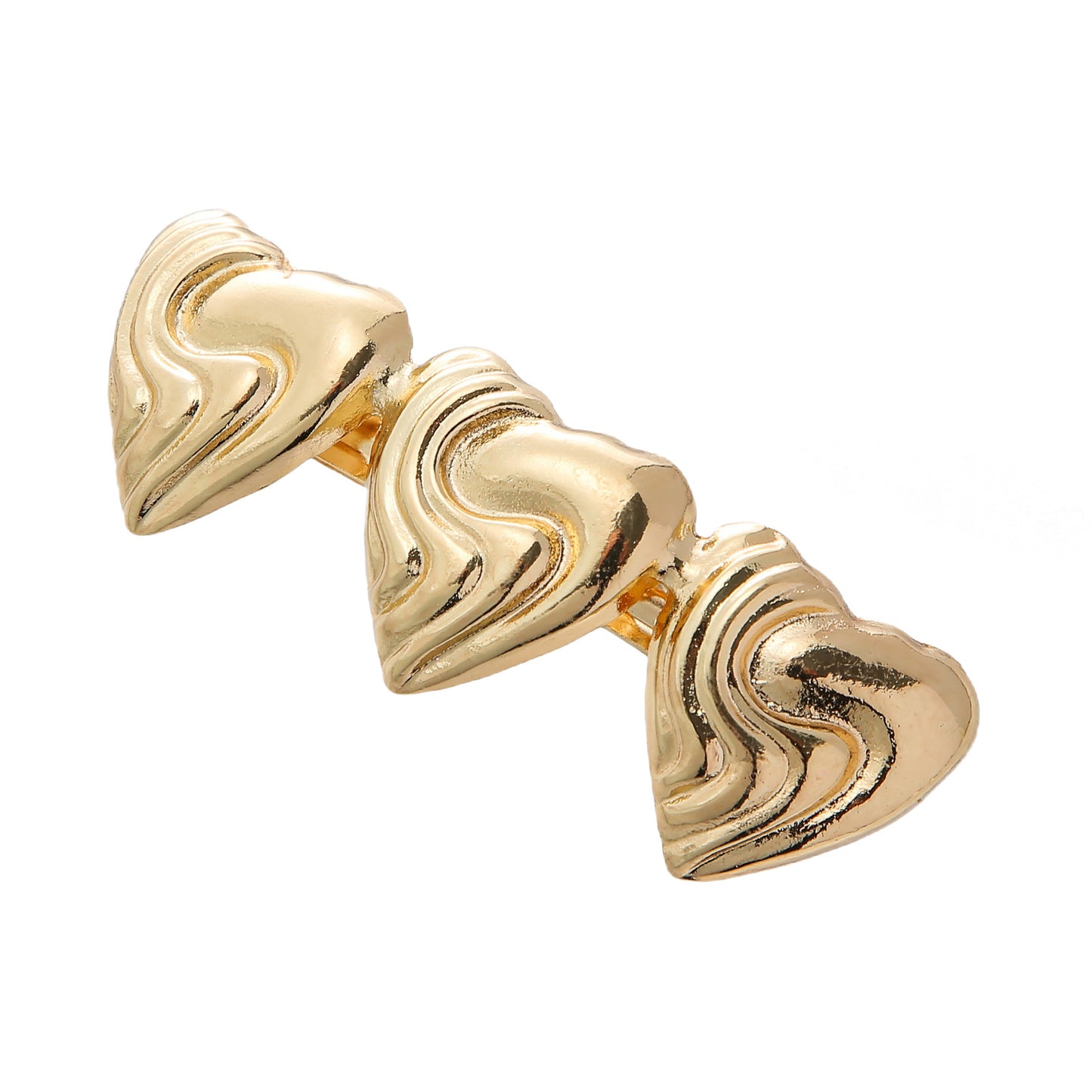 2x Haarspeld goud hartjes