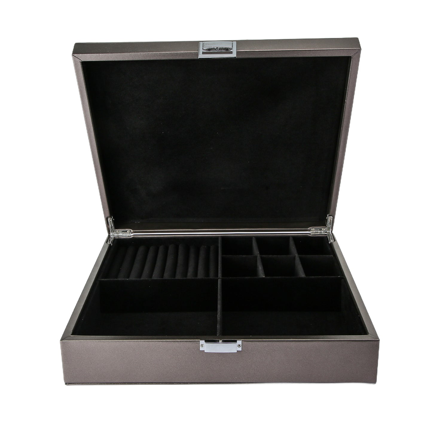 Metallic silver jewelry box large