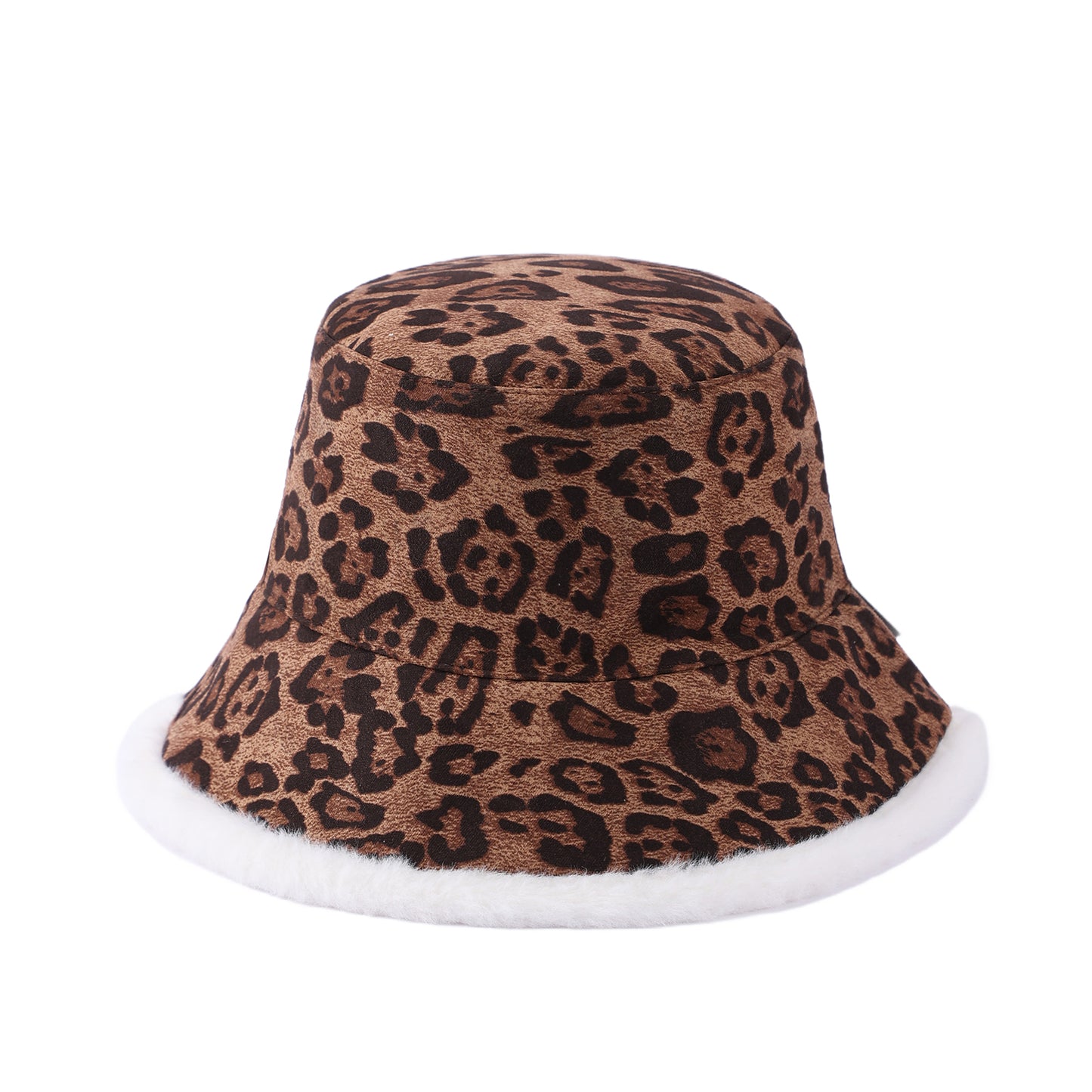 Leopard print bucket hat reversible
