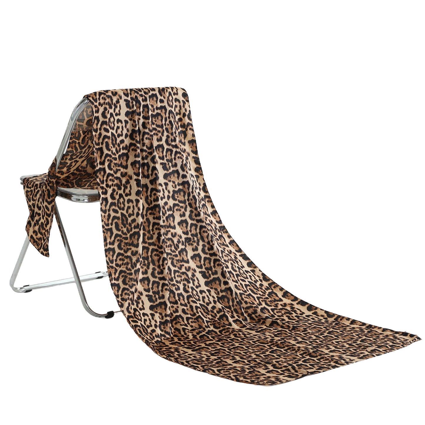 Scarf satin long panther print