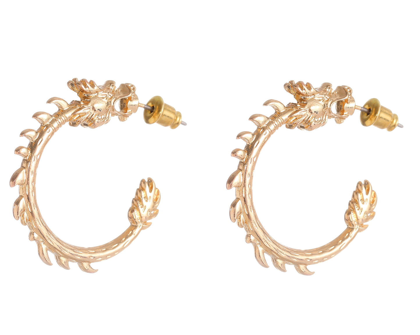 Gold dragon earrings