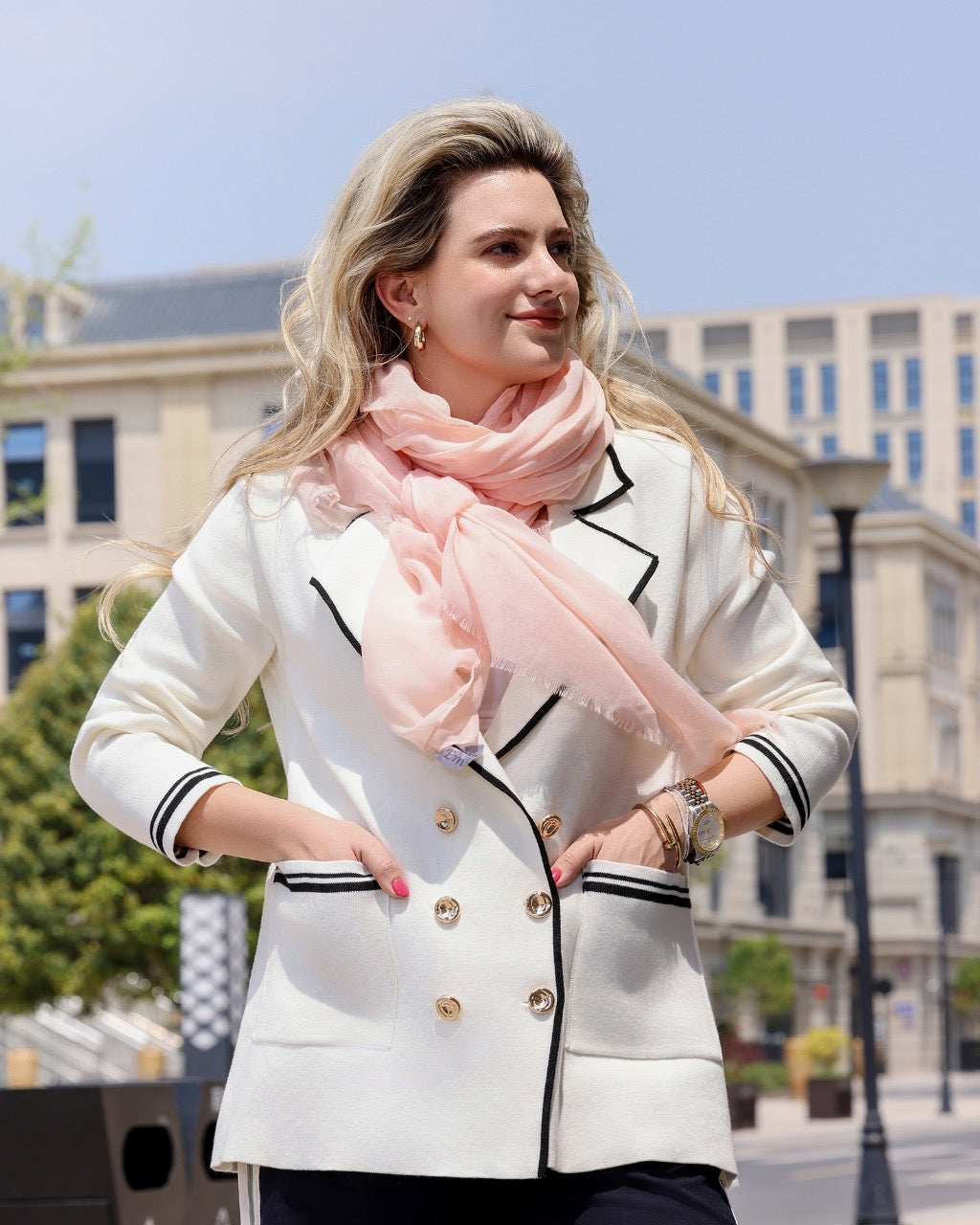 Basic scarf pink