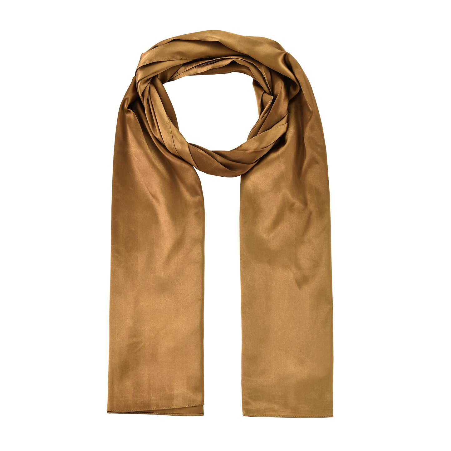 Scarf satin long cognac
