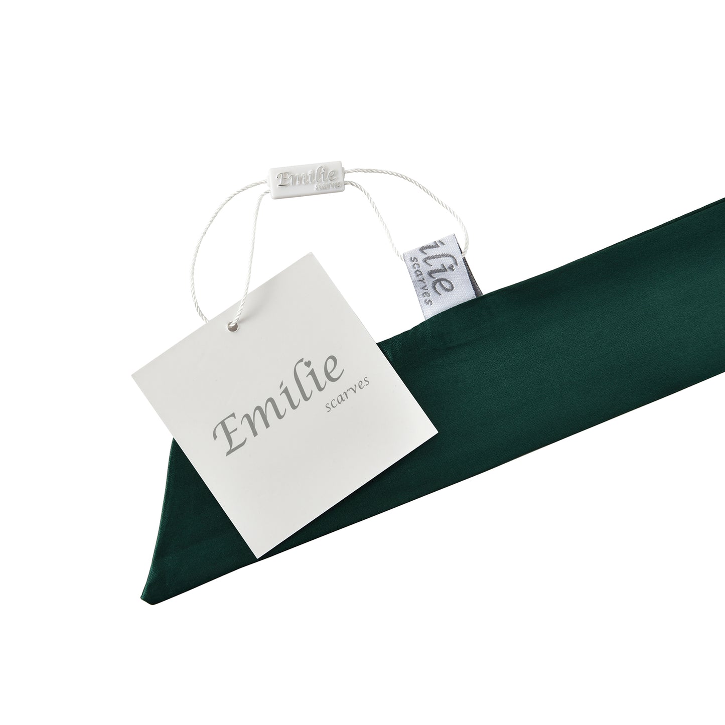 Twilly satin dark green