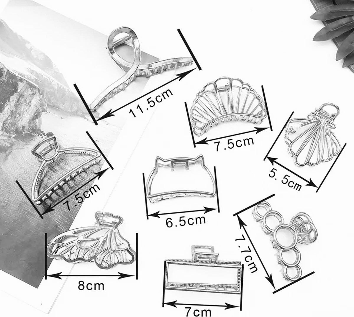 Hair clip butterfly silver