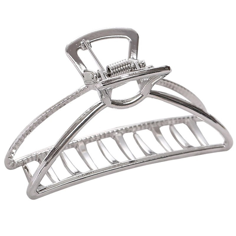 Haarklem halve cirkel zilver