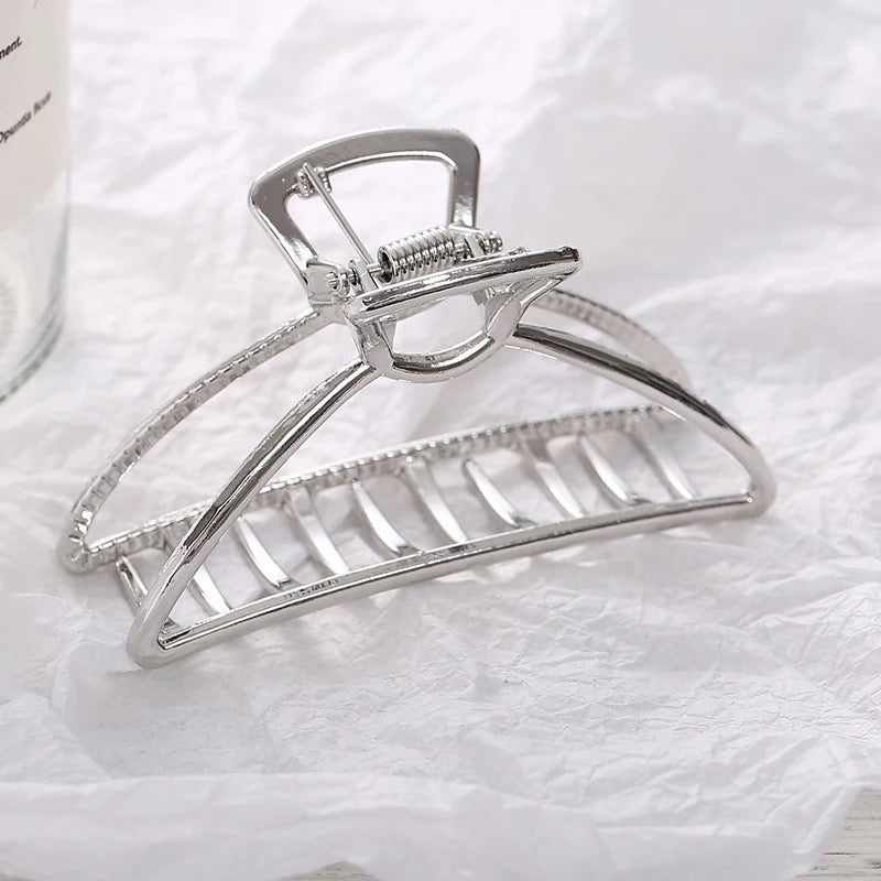 Haarklem halve cirkel zilver