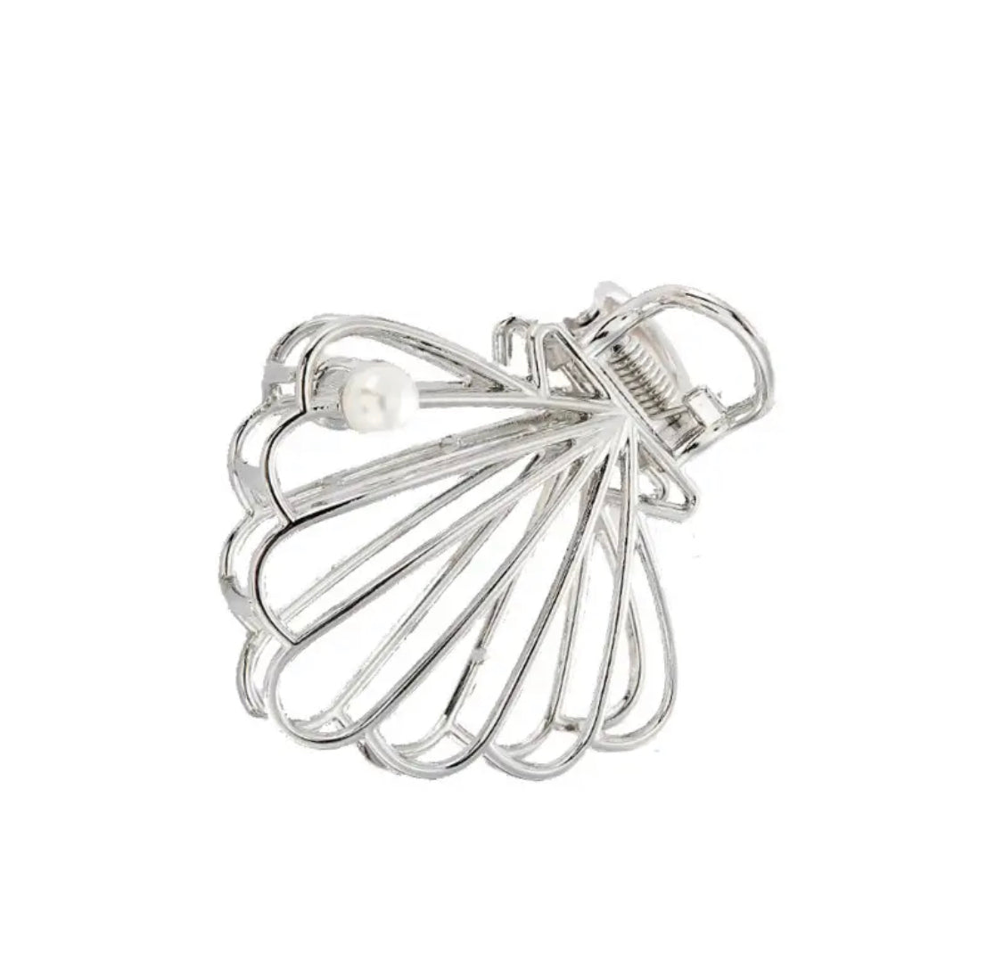 Hair clip shell silver
